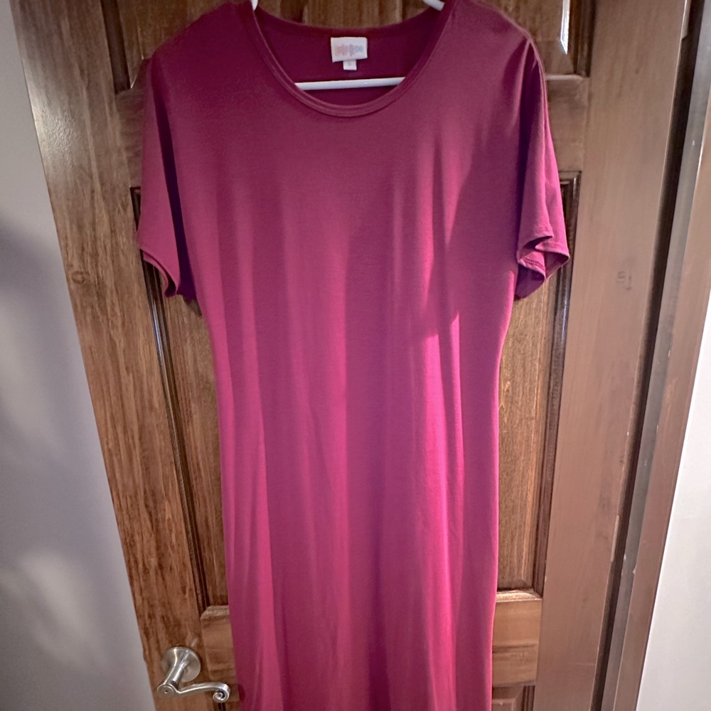LuLaRoe Maria Maxi Dress Magenta Women’s Small